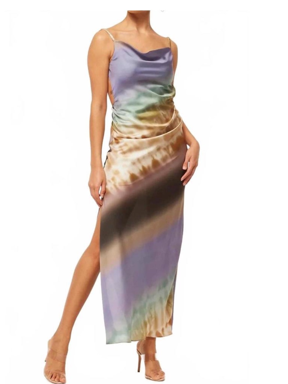 Misa Los Angeles Livia Dress Satin Cowl Midi Dress